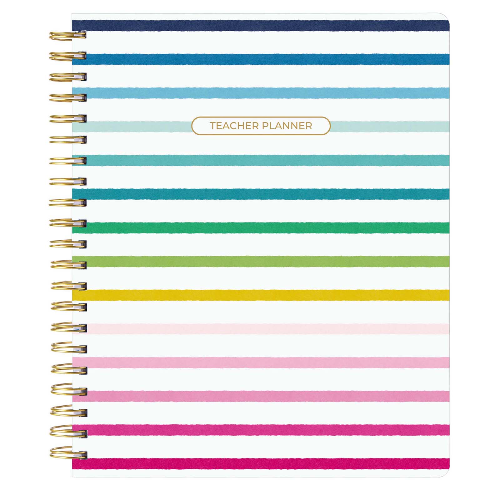 Cabbrix®, 2024-2025 Weekly Monthly Teacher Lesson Planner, 8.5"L×11"W, Spiral Bound, Rainbow Style