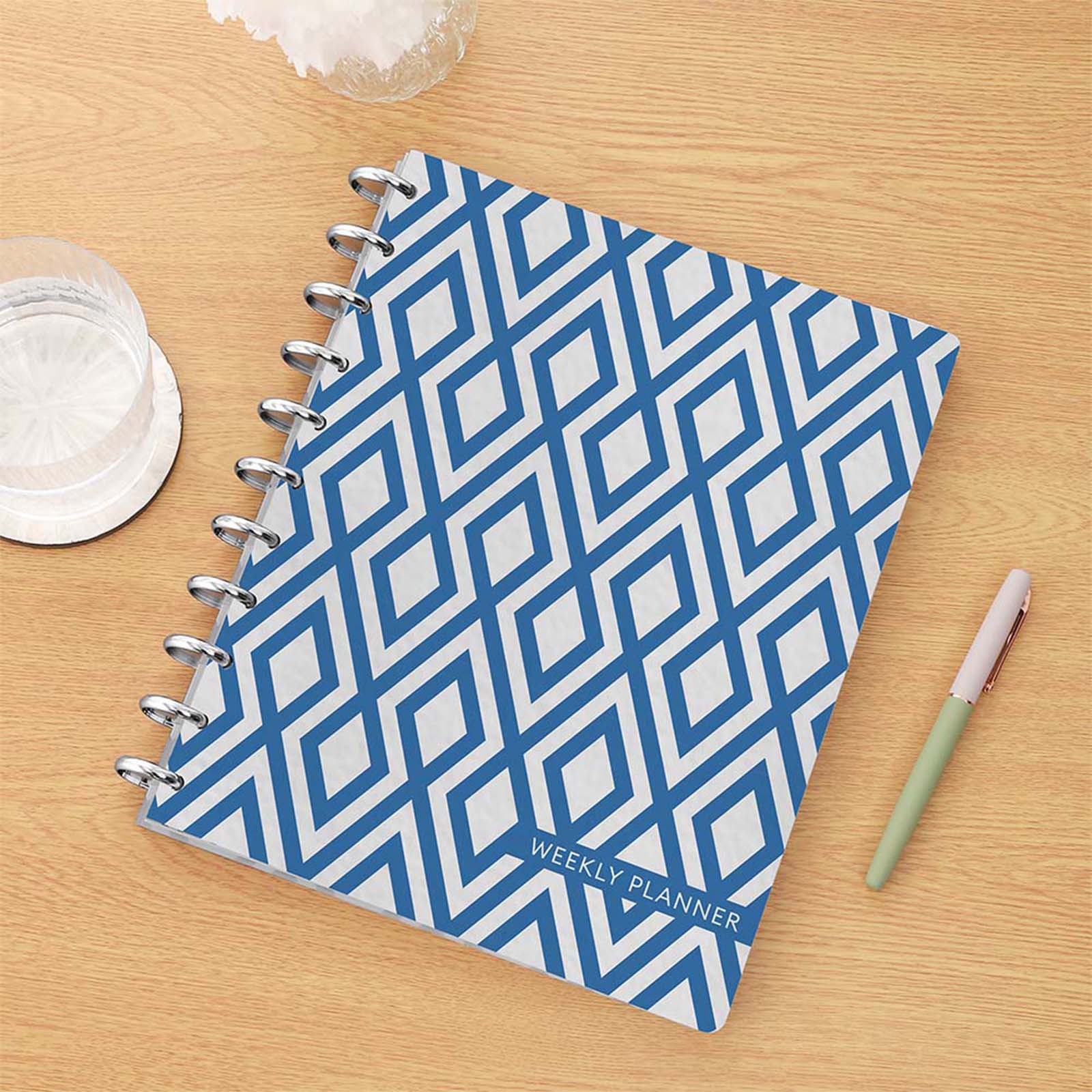 Cabbrix®, 2024-2025 Weekly Planner, Academic Planner, 8.5"L×11"W, Premium Disc Bound, Geometric Style