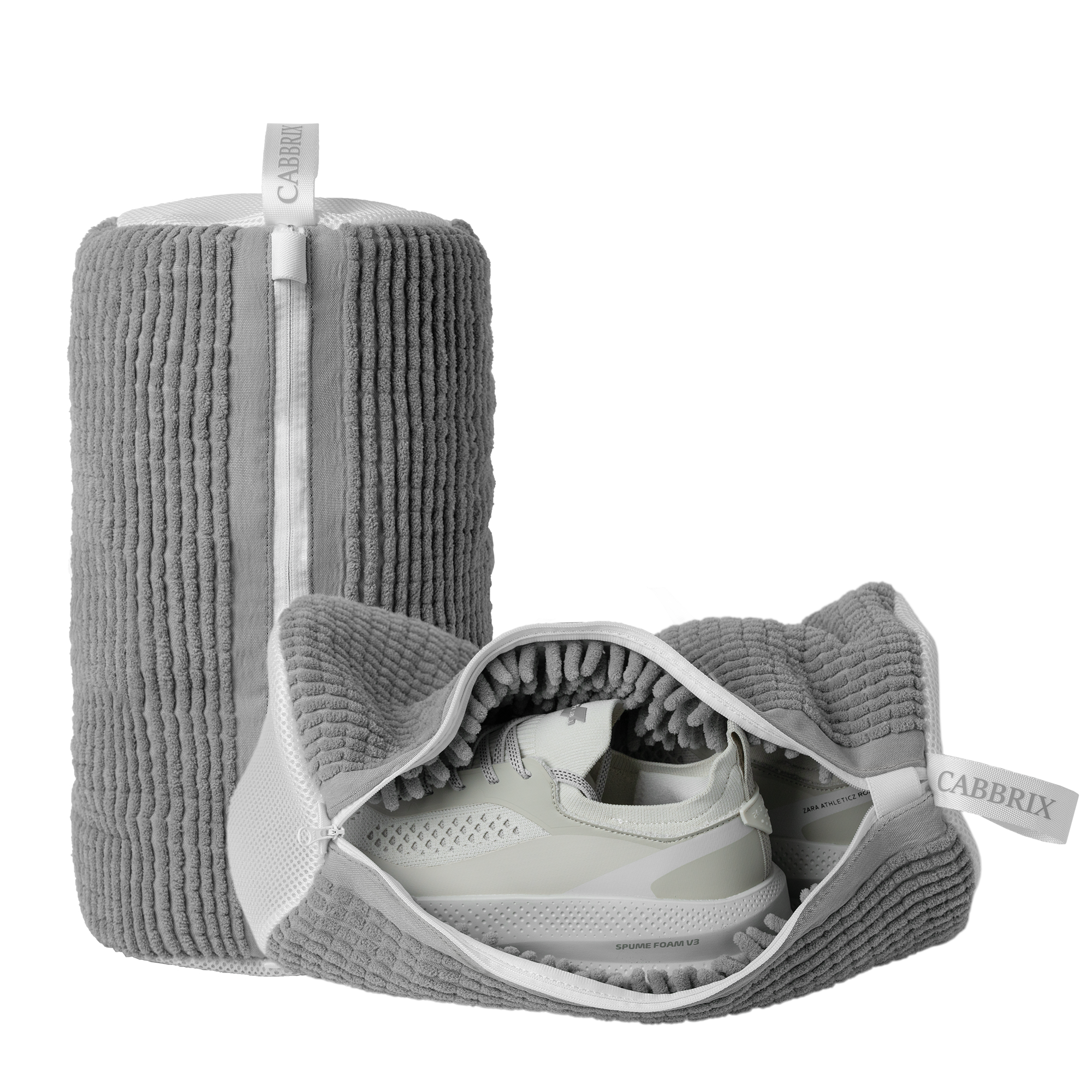 Cabbirx Shoe Washing Machine Bag 2pcs, Large Size for Adult, Gray