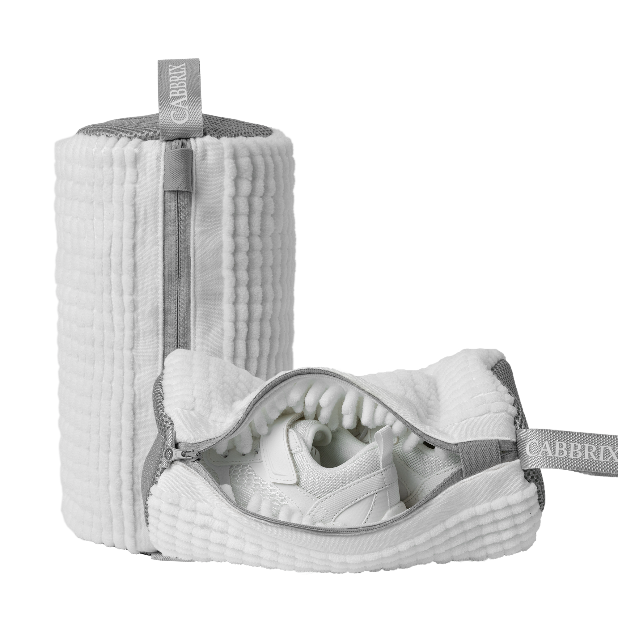 Cabbirx Shoe Washing Machine Bag 2pcs, Medium Size for Kids, White