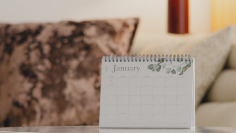 Cabbrix 2025-2026 Desk Calendar, With Stickers, Watercolor Plant